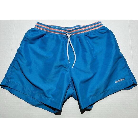 Chubbies Stretch Mesh Lined Swim Trunks 5”Inseam Blue Size Medium Casual Shorts - Picture 1 of 9